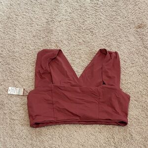 l*space Brick Red V-Neck Bikini Top